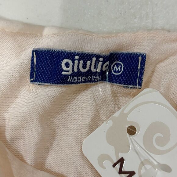 Italian GIULIA 100% Silk Top Peach Sleeveless Lined Flowy Blouse - Picture 7 of 11